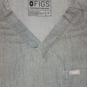 Figs Leon Gray V-Neck Scrub Top